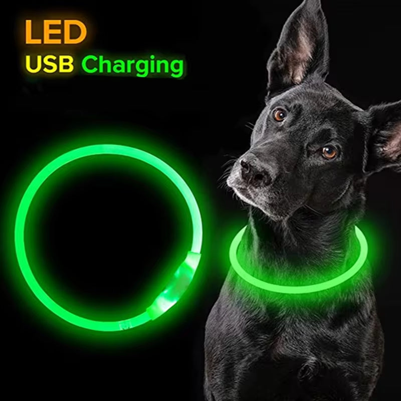 LED Dog Collar - Luminous USB Rechargeable Collar with 3 Modes for Dogs and Cats