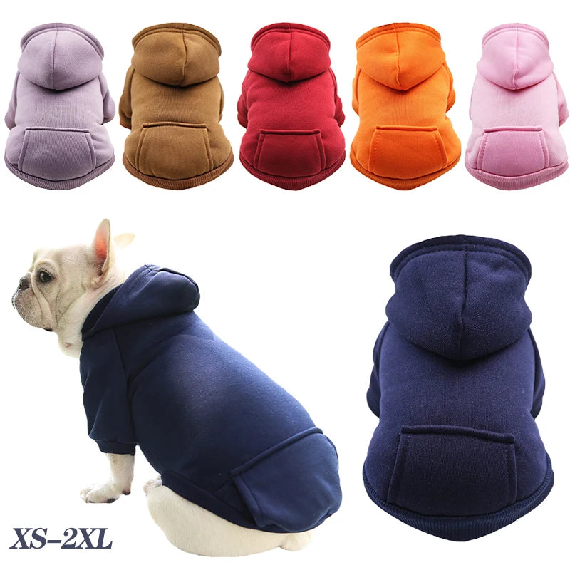 Winter Dog Hoodie - Warm Sweatshirts with Pockets