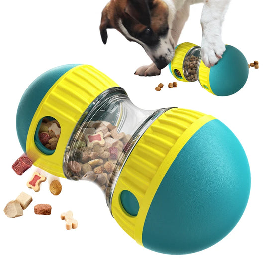 Dog Toy Tumbler Leaky Food Ball - Slow Feeder, Interactive Play