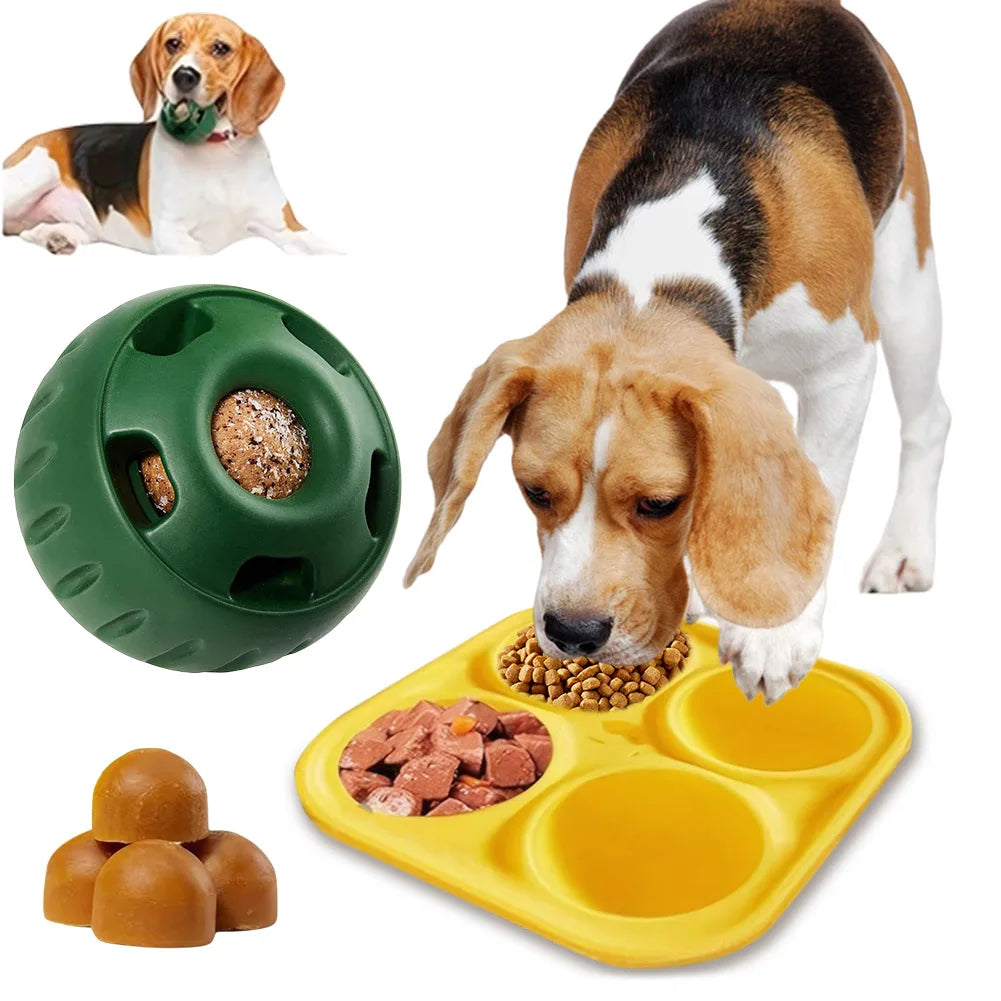 Silicone Dog Chew Toy - Refillable Food Ball, Interactive