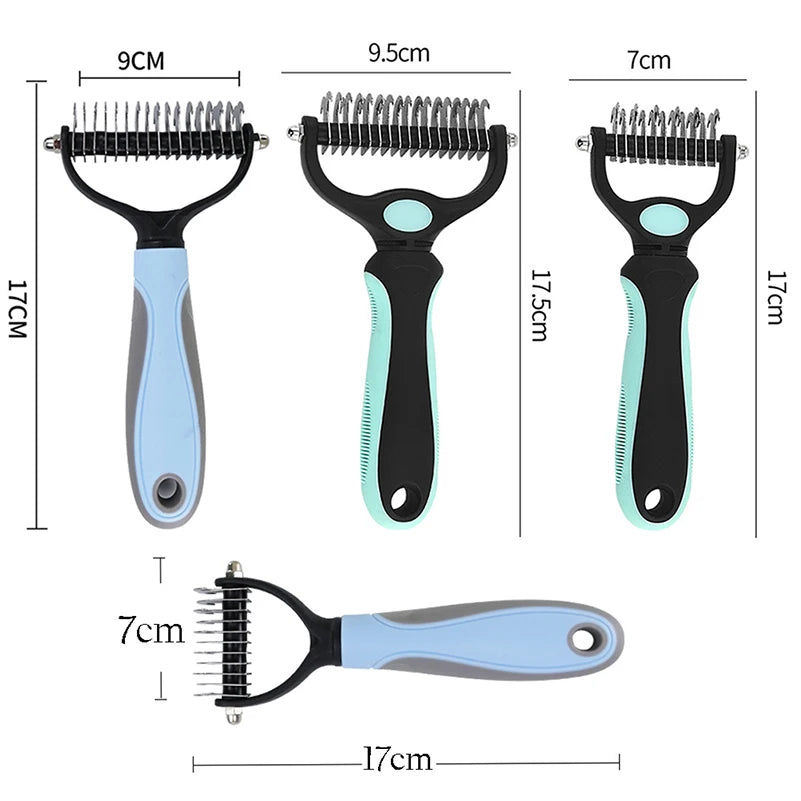 Professional Pet Deshedding Brush - Hair Remover and Knot Cutter for Dogs and Cats