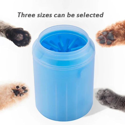 Dog Paw Cleaner Cup - Soft Silicone Foot Cleaning Brush with Towel for Portable Pet Grooming