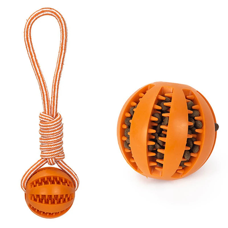 Pet Treat Balls with Rope - Interactive Chew Toy for Dogs